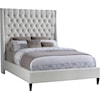 Meridian Furniture Fritz Upholstered Cream Velvet King Bed 