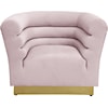 Meridian Furniture Bellini Pink Velvet Accent Chair with Gold Base