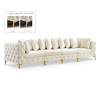 Tremblay Cream Velvet Modular Sofa