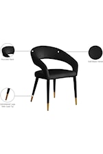 Meridian Furniture Destiny Contemporary Upholstered Black Velvet Dining Chair