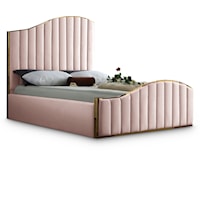 Jolie Pink Velvet Queen Bed (3 Boxes)