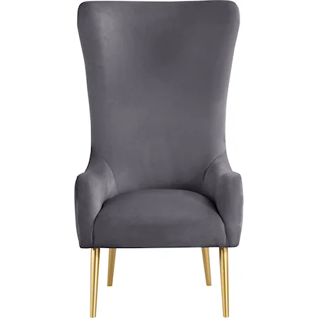 Contemporary Alexander Accent Chair Grey Velvet