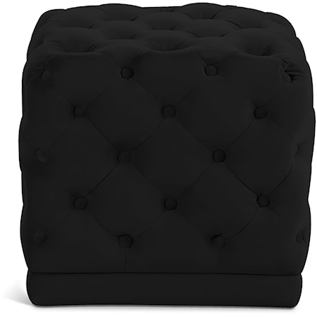 Contemporary Velvet Upholstered Stool with Button Tufting