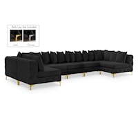 Tremblay Black Velvet Modular Sectional