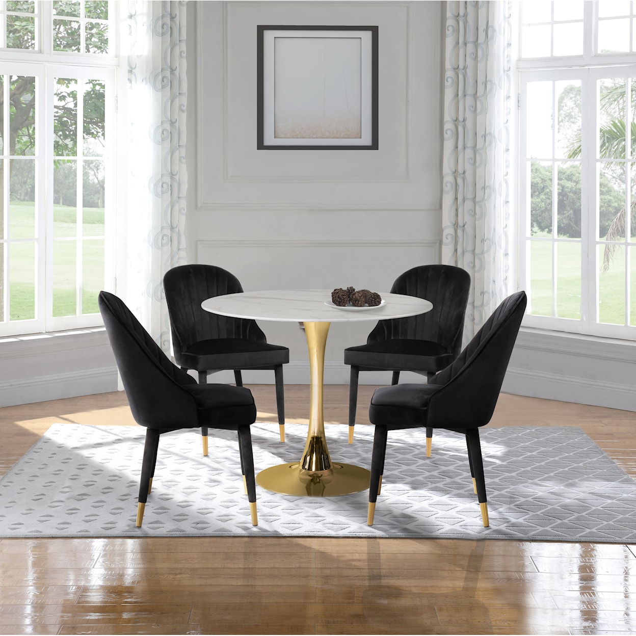 Meridian Furniture Belle Black Velvet Dining Chair