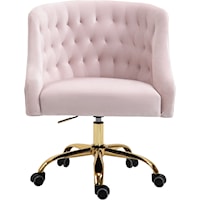 Contemporary Arden Office Chair Pink Velvet