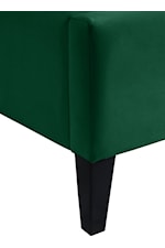 Meridian Furniture Fritz Contemporary Upholstered Green Velvet Full Bed with Tufting