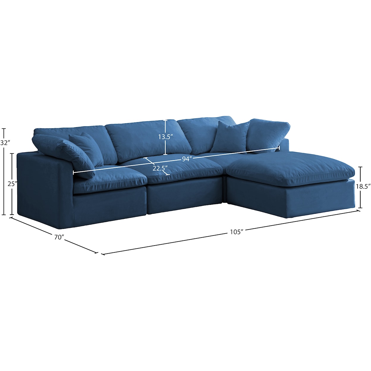 Meridian Furniture Plush Standard Comfort Modular Sectional