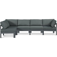 Nizuc Grey Water Resistant Fabric Outdoor Patio Modular Sectional