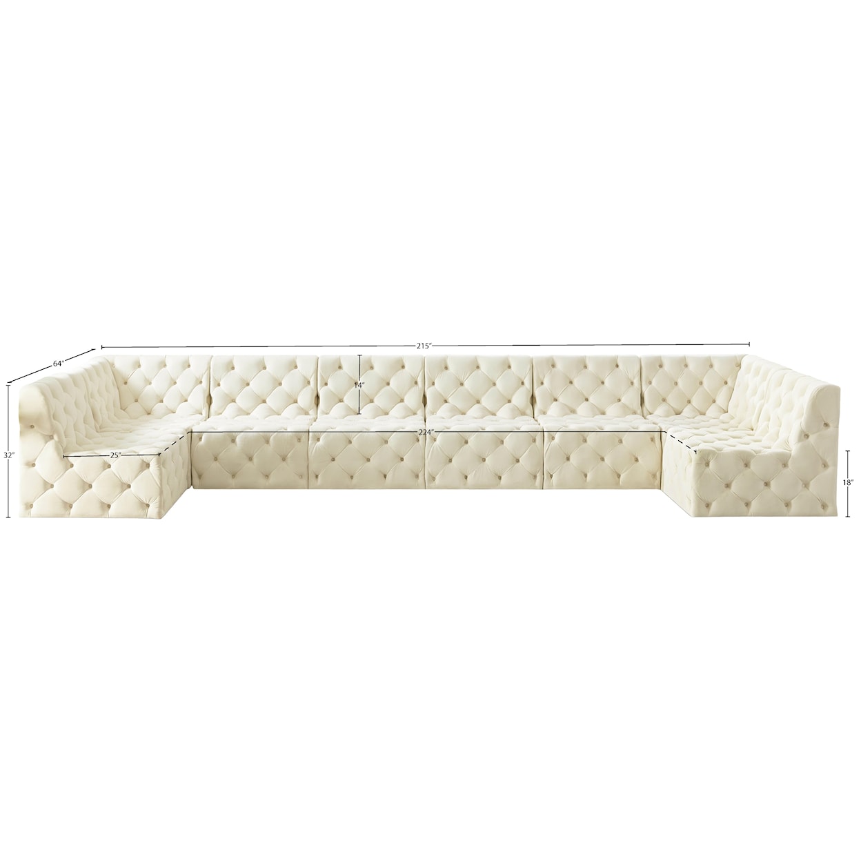 Meridian Furniture Tuft Modular Sectional