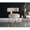 Meridian Furniture Fitzroy Upholstered Cream Velvet Dining Chair