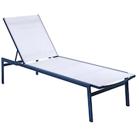 Santorini White Resilient Mesh Water Resistant Fabric Outdoor Patio Aluminum Mesh Chaise Lounge Chair