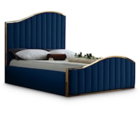 Jolie Navy Velvet King Bed (3 Boxes)