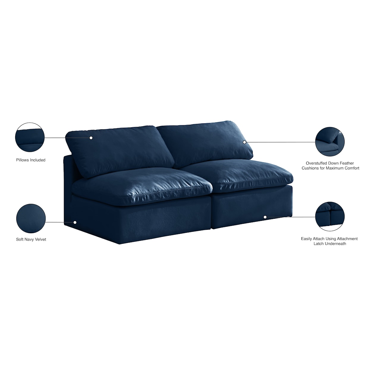 Meridian Furniture Plush Standard Comfort Modular Sofa