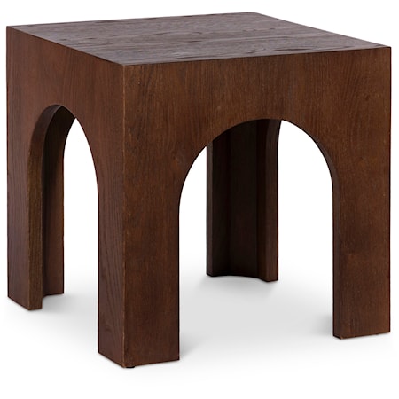 Contemporary Arched End Table - Brown