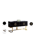 Meridian Furniture Beth Contemporary Sideboard with Gold Stainless Steel Base