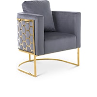 Contemporary Casa Chair Grey Velvet