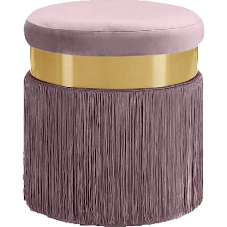 Contemporary Glam Accent Stool with Tassels