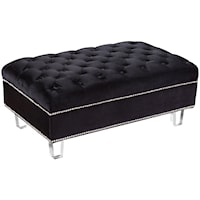 Lucas Black Velvet Ottoman