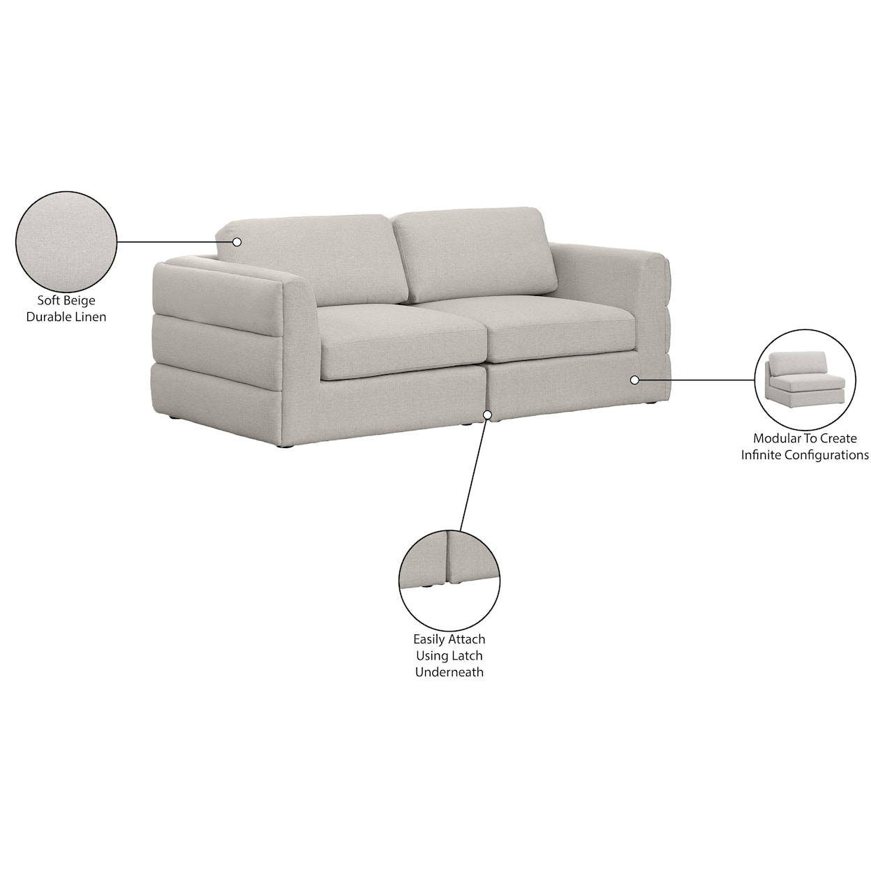 Meridian Furniture Beckham Modular Sofa