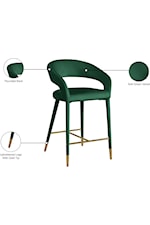 Meridian Furniture Destiny Contemporary Upholstered Green Velvet Bench
