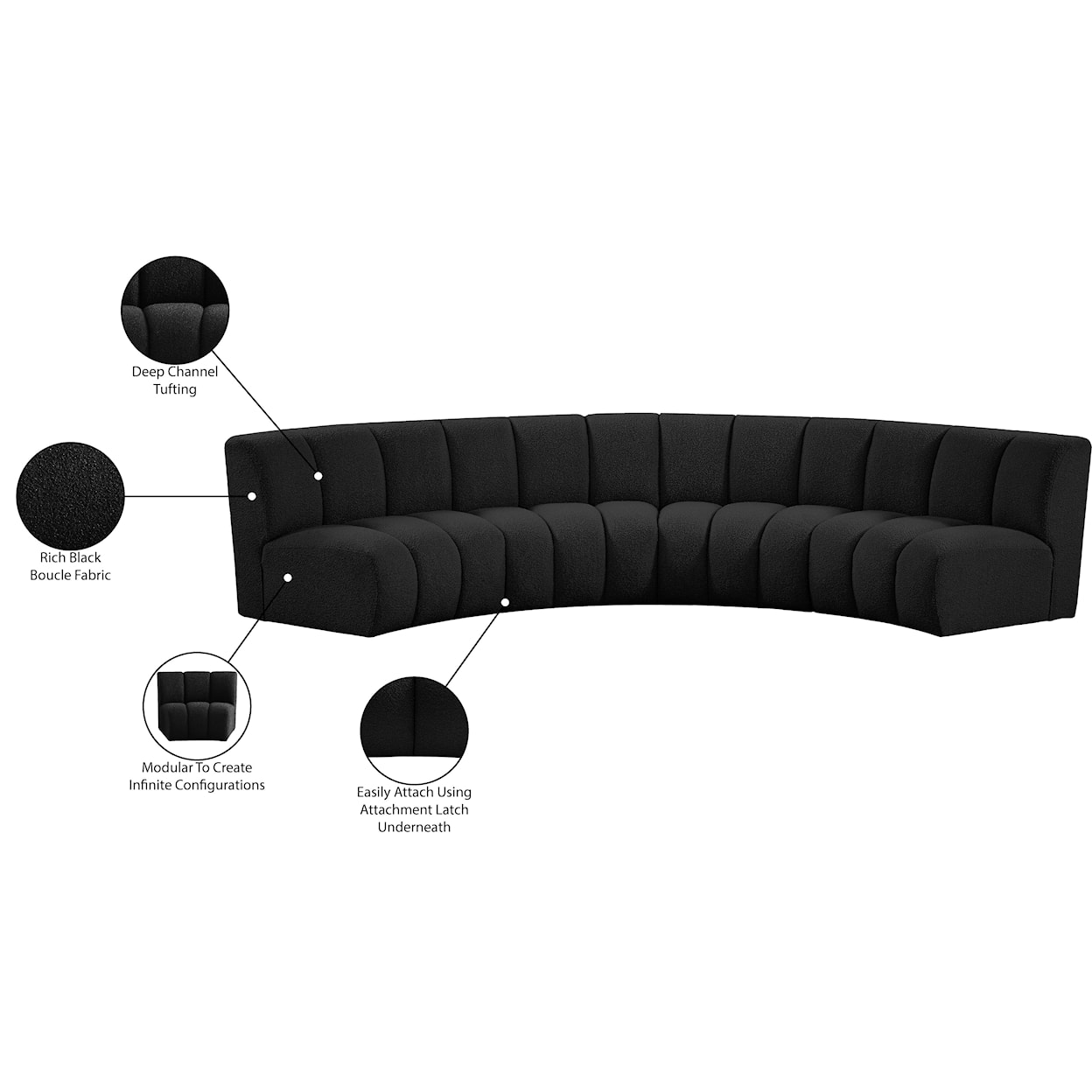 Meridian Furniture Infinity 4pc. Modular Sectional