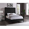 Meridian Furniture Fritz Upholstered Black Velvet King Bed 