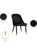 Meridian Furniture Belle Contemporary Black Velvet Dining Chair