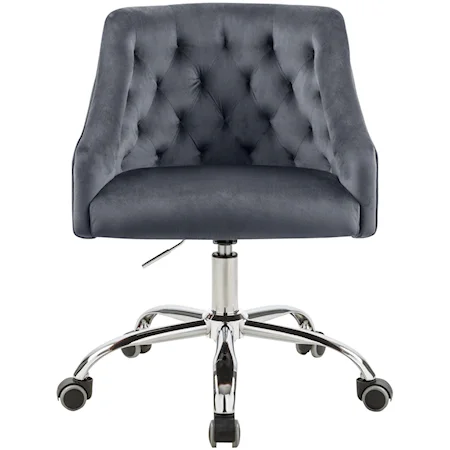 Contemporary Arden Office Chair Grey Velvet