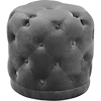 Harper Grey Velvet Ottoman/Stool