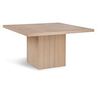 Contemporary Square Pedestal Dining Table - Oak