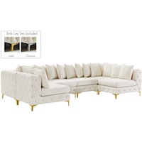 Tremblay Cream Velvet Modular Sectional