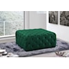 Meridian Furniture Ariel Green Velvet Accent Ottoman with Tufting