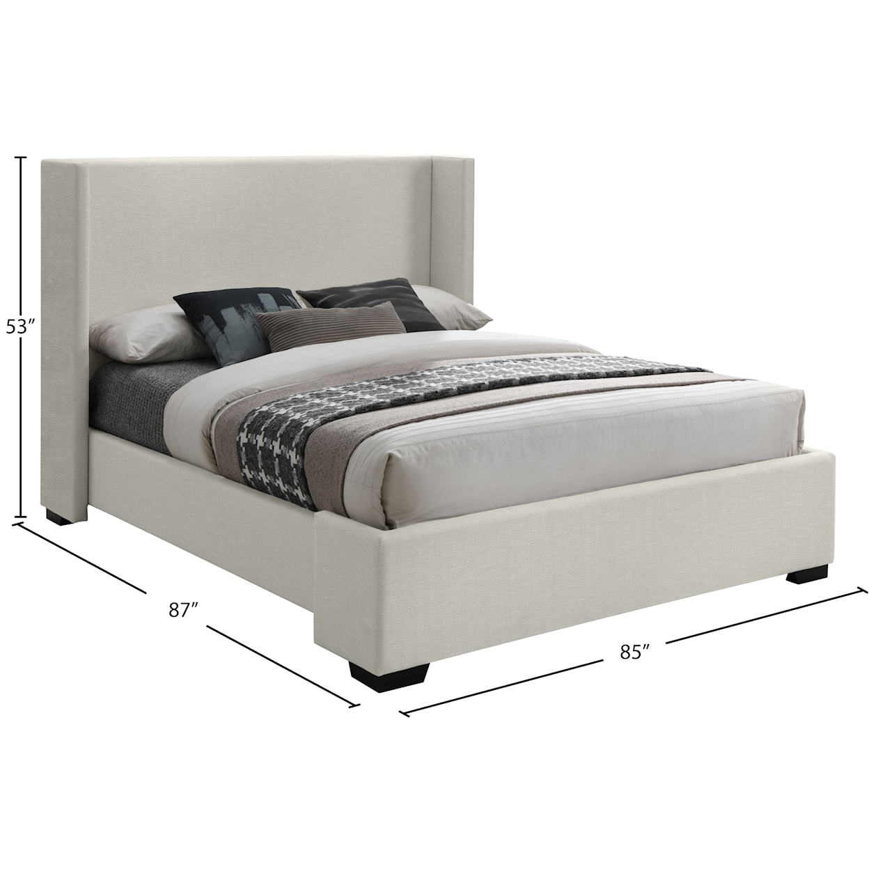 Meridian Furniture Oxford King Bed (3 Boxes)