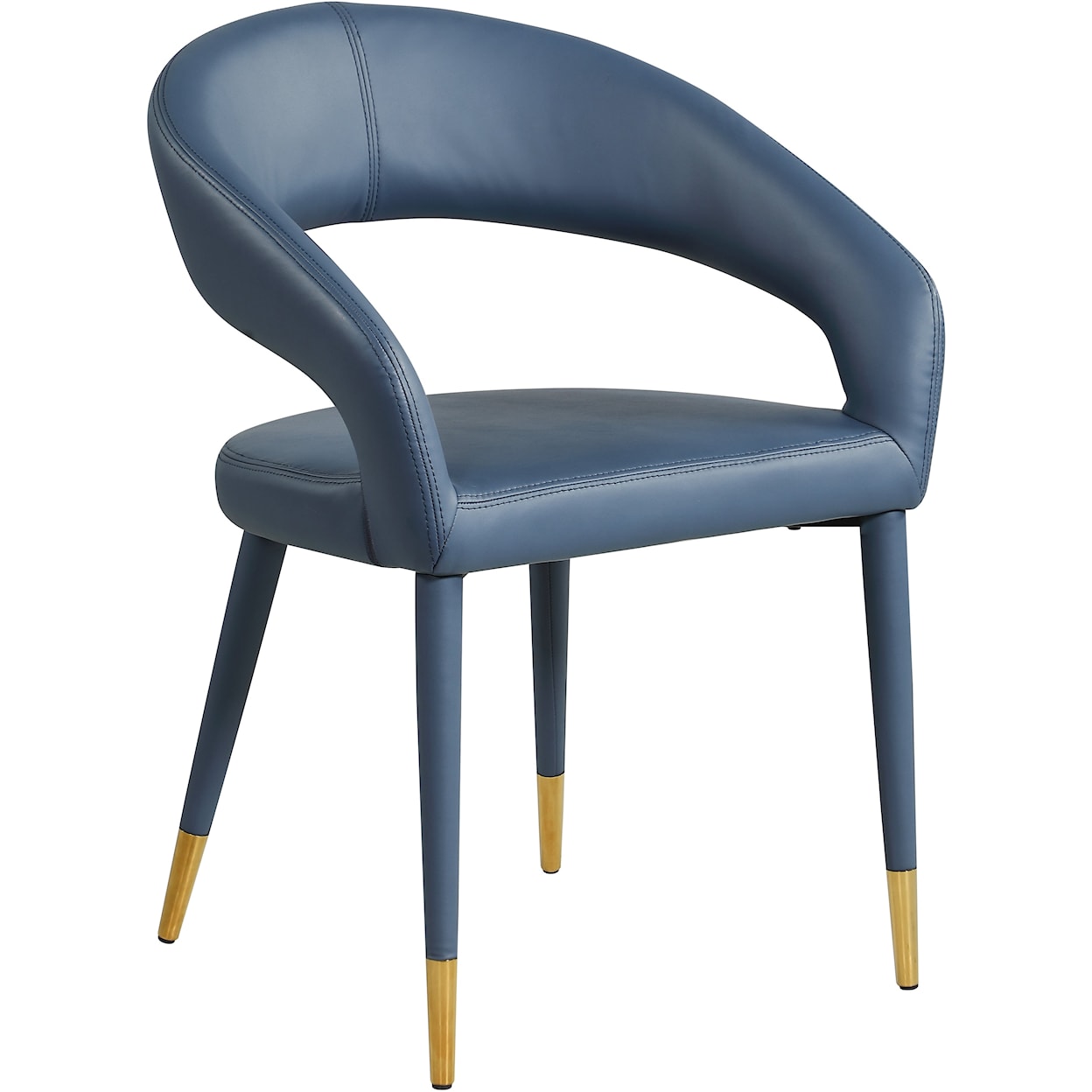 Meridian Furniture Destiny Upholstered Navy Faux Leather Dining Chair