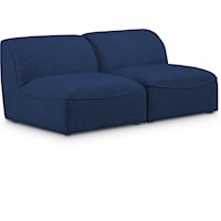 Miramar Navy Durable Linen Textured Modular Sofa