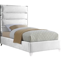 Contemporary Velvet Twin Bed