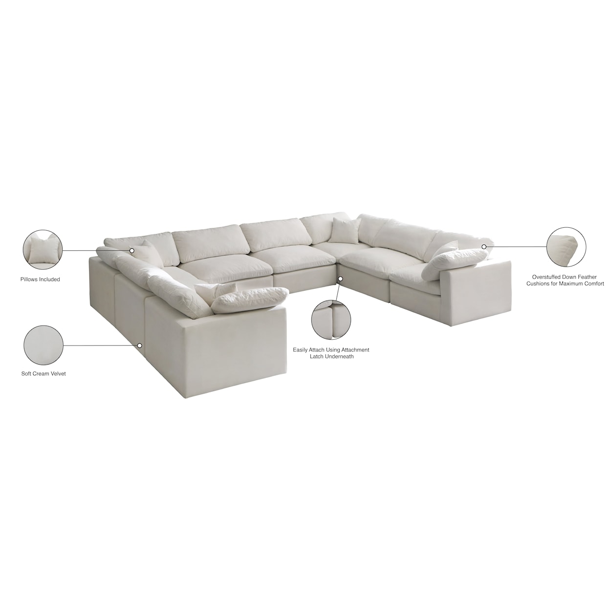 Meridian Furniture Plush Standard Comfort Modular Sectional