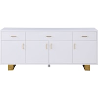 Contemporary Excel Sideboard/Buffet White Lacquer