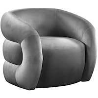 Roxbury Grey Velvet Accent Chair