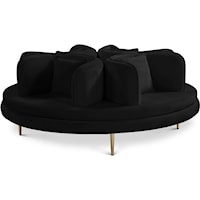 Circlet Black Velvet Round Sofa Settee