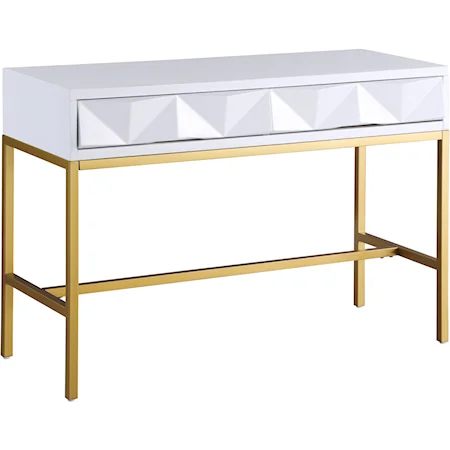 Pandora White Laquer with Gold Console Table