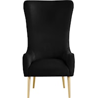 Contemporary Alexander Accent Chair Black Velvet