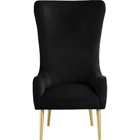 Contemporary Alexander Accent Chair Black Velvet