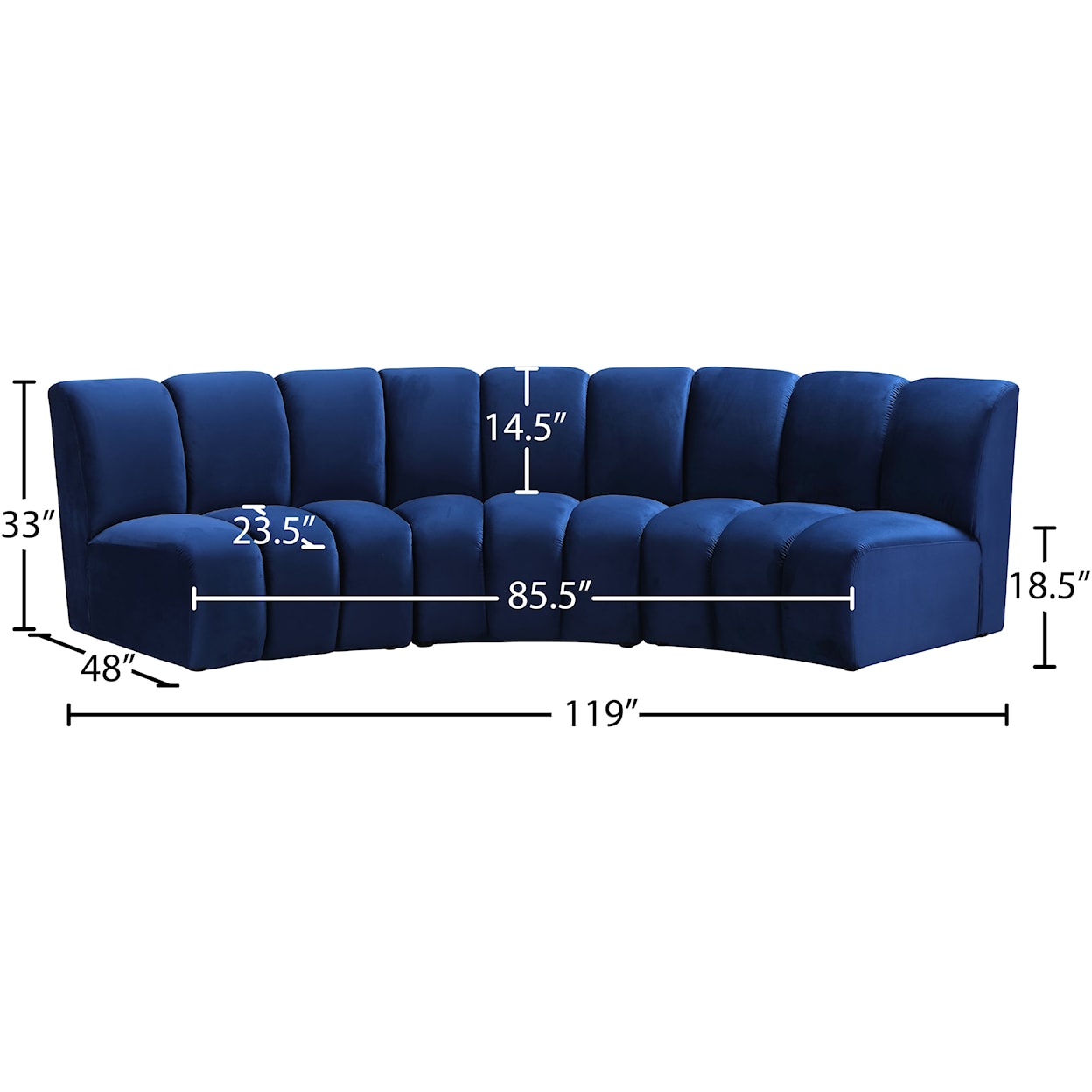 Meridian Furniture Infinity 3pc. Modular Sectional