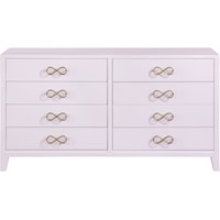 Contemporary Bowtie Dresser Pink / Gold