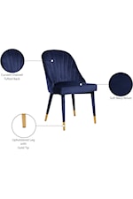 Meridian Furniture Belle Contemporary Navy Velvet Dining Chair