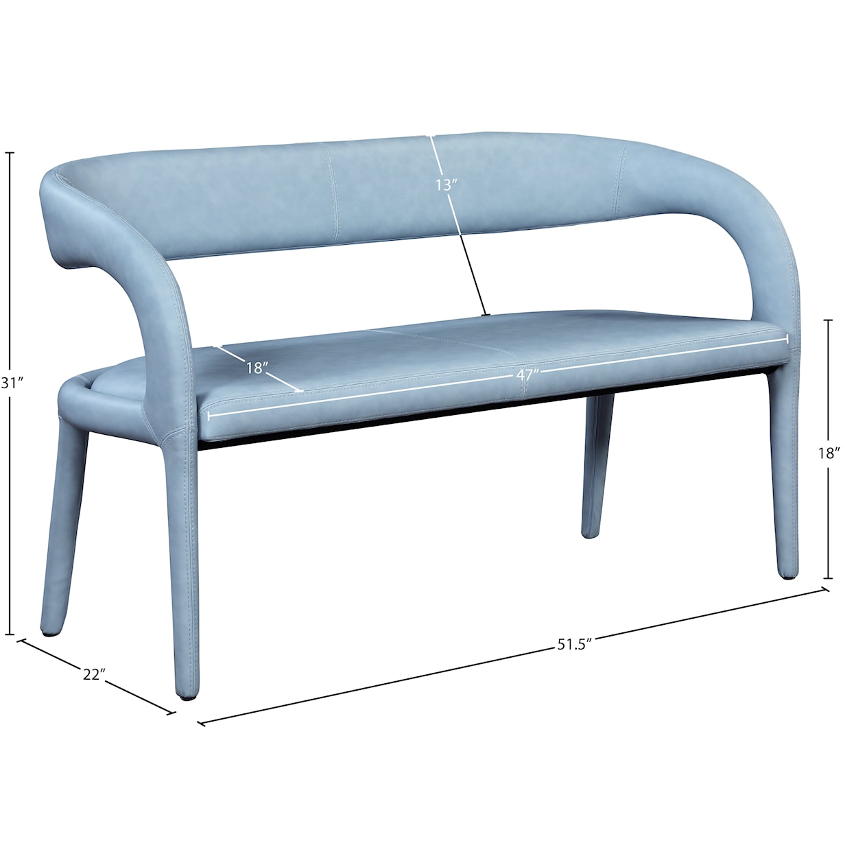 Meridian Furniture Sylvester Bench