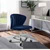 Meridian Furniture Finley Navy Velvet Office Chair with Chrome Base