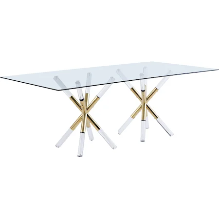 Mercury Acrylic/Gold Dining Table